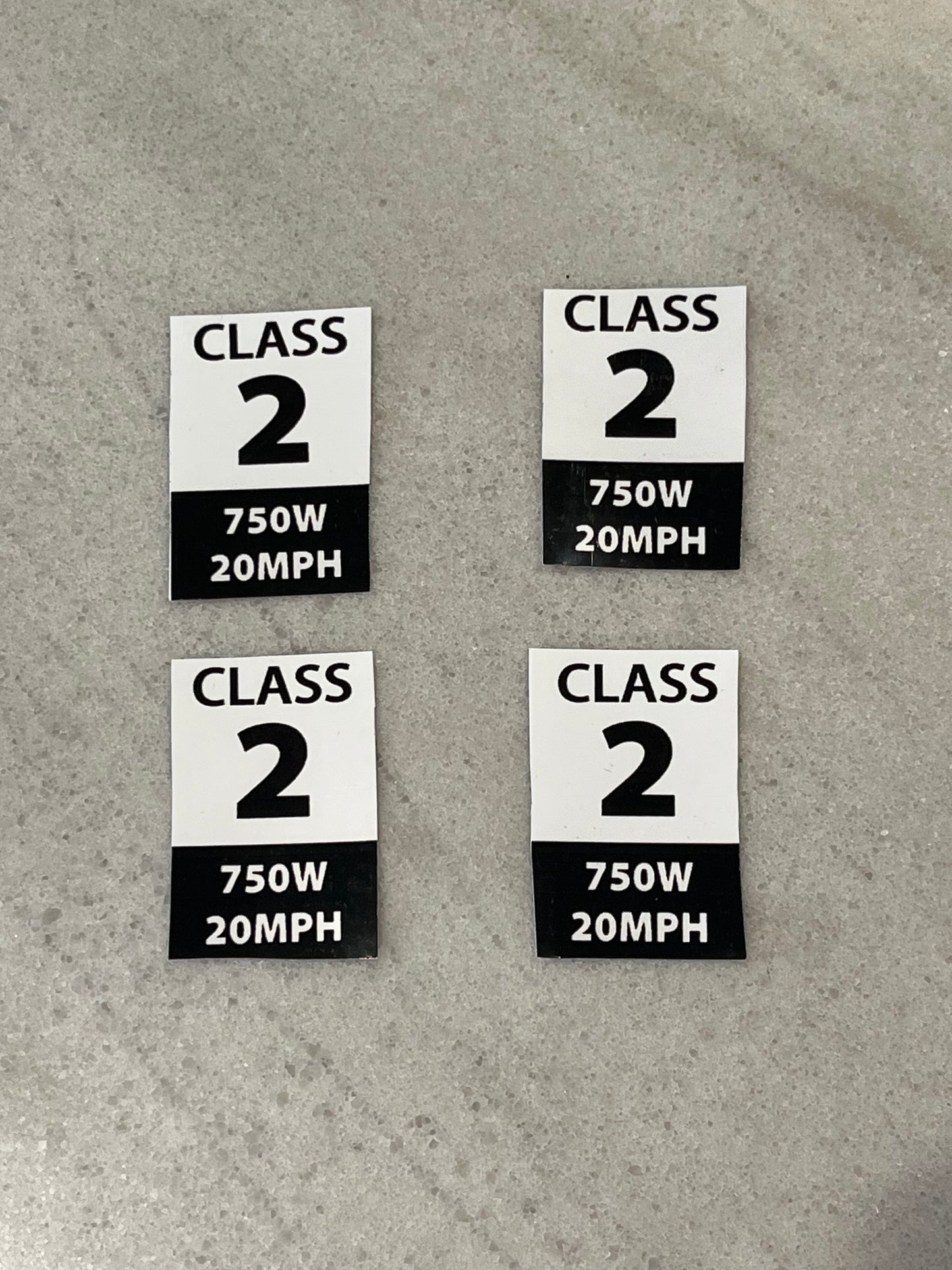 Class 2 E-bike Stickers