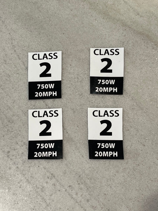 Class 2 E-bike Stickers